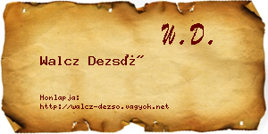 Walcz Dezső névjegykártya