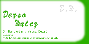 dezso walcz business card